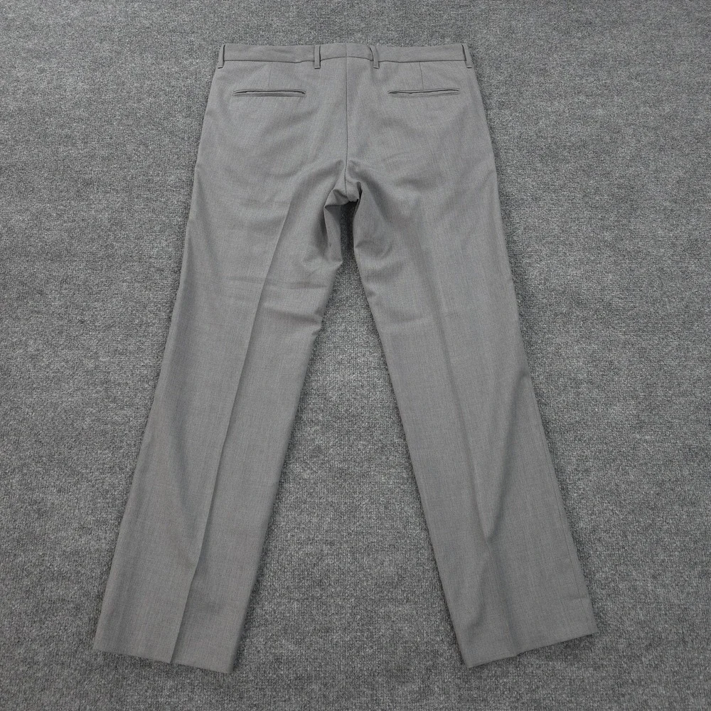 Hugo Boss Pants Mens 38x33 Gray Cagan 100% Virgin‎ Wool Dress Slacks Business